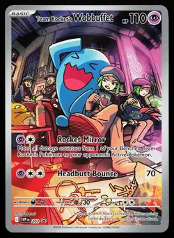 Team Rocket's Wobbuffet 203 Holo Scarlet & Violet Promo Pokemon Card - Image 1