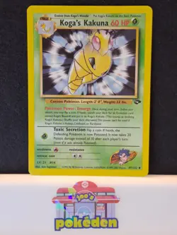 Pokemon Card Kogas Kakuna 47/132 Gym Challenge NM Condition - Image 1