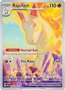Rapidash 189/182 Sv10: Destined Rivals Holo Pokemon Chase Card Star ⭐ Rare 🔥 - Image 2