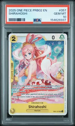 2025 One Piece Prb02 One Piece Card The Best Shirahoshi PSA 10 #057 - Image 1