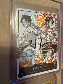 One Piece ST30-001 Luffy & Ace Leader Alternate Art Parallel ENG Full Art Card - Image 5