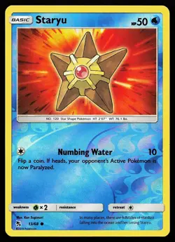 Staryu 13/68 Reverse Holo Hidden Fates Ken Sugimori Pokemon Card - Image 1
