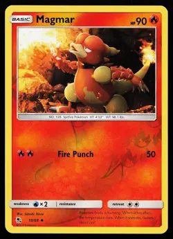 Magmar 10/68 Reverse Holo Uncommon Hidden Fates Pokemon Card - Image 1