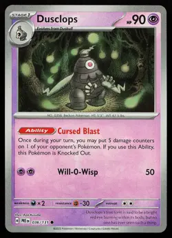 Dusclops Master Ball Holo 036/131 Common Prismatic Evolutions Pokemon Card - Image 1