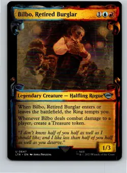 Magic the Gathering Bilbo Retired Burglar Showcase Scrolls Lord of the Rings MTG - Image 1