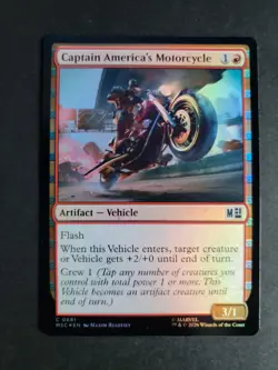 Captain America's Motorcycle (Foil) Common MTG Marvel Super Heroes Commander - Image 1