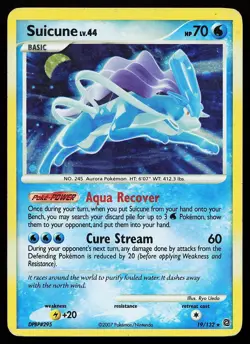 Suicune 19/132 Holo Rare Secret Wonders Pokemon Card - Image 1