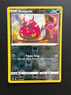 Venipede #105/198 Reverse Holo 2021 Pokemon Chilling Reign LP - Image 1