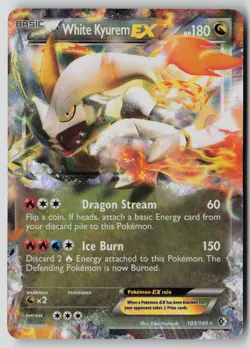 White Kyurem EX 103/149 Holo EX Rare Boundaries Crossed Pokemon NM - Image 1