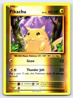 Pikachu 35/108 Common Evolutions Pokemon Reverse Holo Lightly Played - Image 1