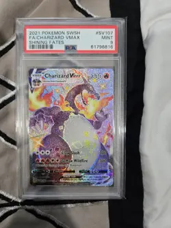 2021 Pokemon SWSH FA/ Charizard VMAX Shining Fates #SV107 PSA 9 - Image 1