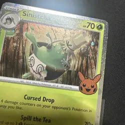 Pokemon TCG Halloween Trick Or Trade 2024 Sinistcha #22/167 Cosmos Rare (SWIRL) - Image 2