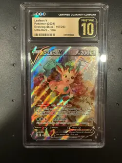 Pokemon Leafeon V Evolving Skies - 167/203 Ultra Rare - Holo CGC Pristine 10 - Image 1