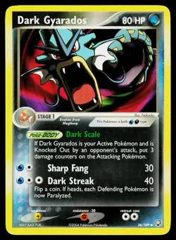 Dark Gyarados 36/109 Uncommon Team Rocket Returns Pokemon Damaged - Image 1