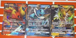Pokemon Eeveelution GX Vaporeon SM172(NM), Jolteon SM173(NM), Flareon SM171(MP) - Image 1