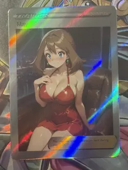 Pokemon May Anime Waifu Custom DIY Trainer Art Sexy Pokemon card - Image 1