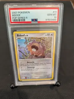 Pokemon - PSA GEM MINT 10 - POP 2 - Bidoof 11/17 - 2007 Pop Series 6 - Image 1