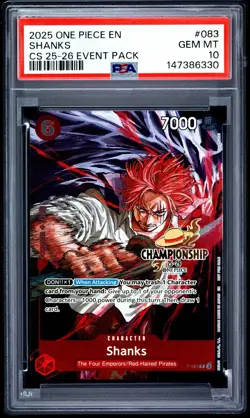 PSA 10 - 2025 One Piece EN CS 25-26 Event Pack #083 Shanks - Image 1