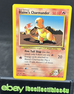 Pokemon Blaine's Charmander Card 60/132 Gym Challenge Wotc 2000 Vintage NM F/S - Image 1