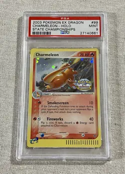 PSA 9 MINT Charmeleon 99/97 EX Dragon Holo Secret Rare 2003 STATE Pokemon Card - Image 1
