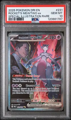 Pokemon TCG Destined Rivals Team Rockets Mewtwo EX Card 231/182 PSA 10 - Image 2