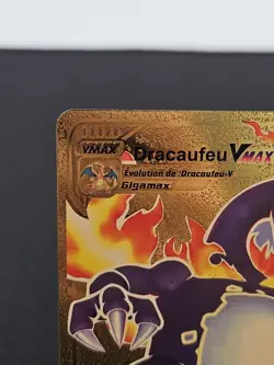 Pokemon Gold Foil Fan Art Card Dracaufeu Charizard VMAX 330 HP - Image 2