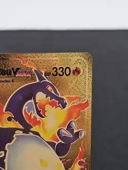 Pokemon Gold Foil Fan Art Card Dracaufeu Charizard VMAX 330 HP - Image 3