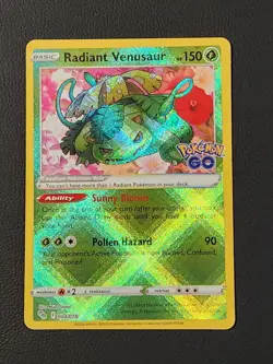 Radiant Venusaur Pokemon Go Holo TCG Card 004/078 NM Condition - Image 1