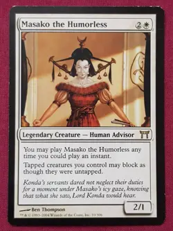 Magic The Gathering CHAMPIONS OF KAMIGAWA MASAKO THE HUMORLESS white card MTG - Image 1