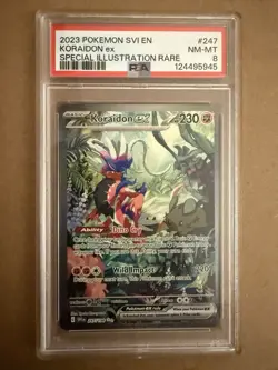 Pokemon Koraidon EX TCG Card 247/198 Scarlet & Violet SIR PSA 8 NM-MT - Image 1