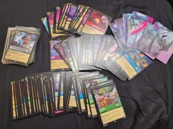2025 RAVENSBURGER DISNEY LORCANA FABLED 155 CARD LOT/HOLOS & SUPER RARES SLEEVED - Image 1