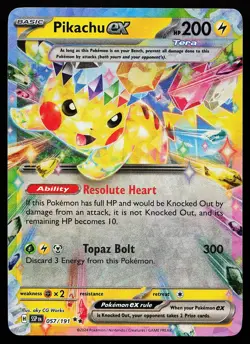 Pikachu ex 057/191 Holo Surging Sparks Pokemon Card - Image 1