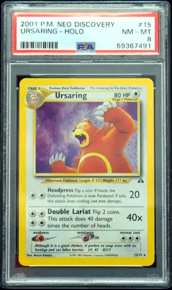 Ursaring 15/75 PSA 8 NM-Mint Neo Discovery Pokemon Card - Image 1