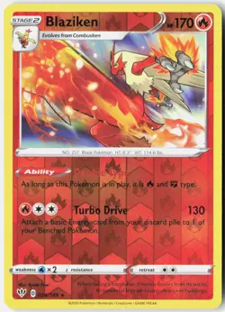 Blaziken SWSH03: Darkness Ablaze 024/189 Pokemon Card Holofoil - Image 1