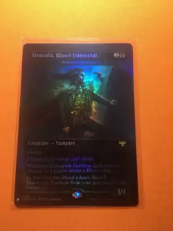 MTG Magic The Gathering Dracula, Blood Immortal LP Foil VOW Rare Black Vampire - Image 1