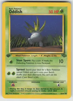 Oddish 58/64 Common Jungle Pokemon 1st Edition Heavily Played - Image 1