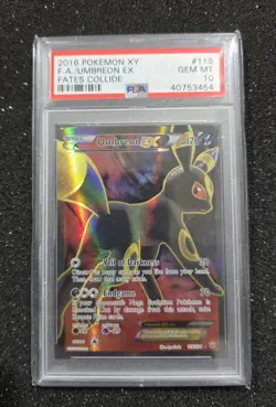PSA 10 GEM MINT Umbreon EX Fates Collide Full Art Holo 2016 Pokemon 119/124 - Image 1