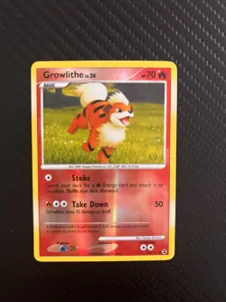 Pokemon TCG - Growlithe - 63/111 - Reverse Holo Common - Rising Rivals - VLP/NM - Image 1