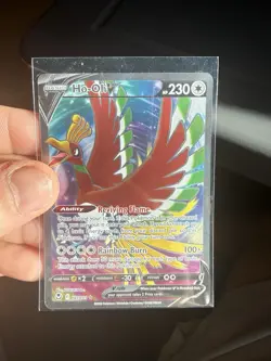 Pokemon Ho-Oh V 187/195 Full Art Silver Tempest Near Mint NM - Image 1