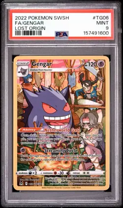 2022 POKEMON SWORD & SHIELD LOST ORIGINFULL ART/GENGAR TG06 PSA 9 - Image 1