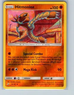 Hitmonlee 73/181 Uncommon Team Up Pokemon Reverse Holo Near Mint - Image 1