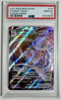 POKEMON Mew VMAX 114 / 264 Sword And Shield Fusion Strike Holo PSA 10 Gem Mint - Image 1