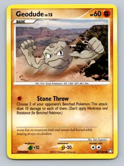Pokemon Geodude Mysterious Treasures 84/123 Light Play LP+ or Better - Image 1