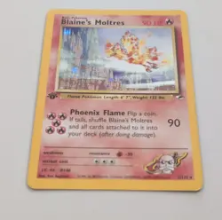 Pokemon Blaine's Moltres Gym Heroes 1st Edition Holo Rare 90 HP 2000 English - Image 2