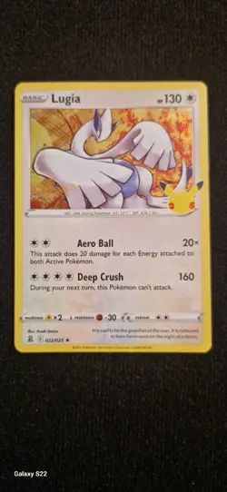 🔥Lugia 22/25🔥 Rare Holo Pokemon Card Celebrations MP - Image 1