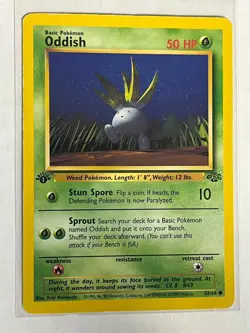 Oddish Regular 58/64 Common 1st Edition Jungle Pokemon Card MP - Image 1