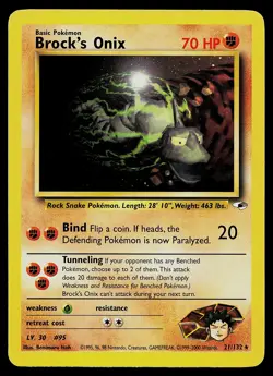 Pokemon Card - Brock's Onix Gym Heroes 21/132 Rare - Image 1