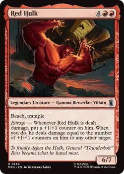x4 Red Hulk - Foil U MTG Marvel Super Heroes M/NM, English - Image 1