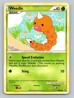 Pokemon Weedle Unleashed 69/95 Light Play LP+ or Better - Image 1