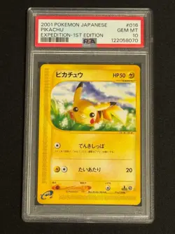 Pokemon PSA 10: 2001 Pikachu ● e 1st Basic Expansion Pack 016/128 1ED [US DDP] - Image 1